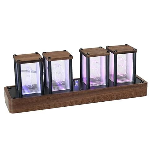 ClocTeck Nixie Tube Clock Walnut Digital Clock, Support Wi-Fi Time SYNC, Alarm & Timer, 12/24H Display, A Retro Gift for Friends thumbnail 6