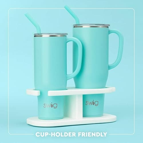 Swig Life 30oz Mega Mug, 30 oz Tumbler with Handle and Straw, Cup Holder Friendly, Dishwasher Safe, Extra Large Insulated Tumbler, Stainless Steel Water Bottle (Teacher Life) thumbnail 6