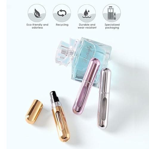 5pcs Mini Perfume Travel Bottle, Refillable Perfume Atomiser, Spray Bottles, Portable for Travel Holiday, Outdoor Activities and Business(5ML) thumbnail 3