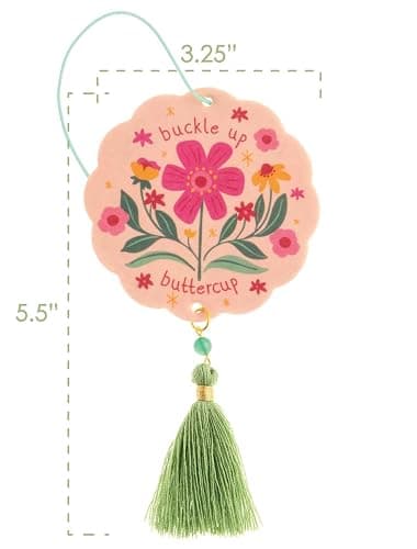 Karma, Essential Oil Air Freshener for Cars Set of 2, Home & Office - Colorful Decorative Hanging Air Freshener with Tassel, Buttercup Vanilla Scented thumbnail 4