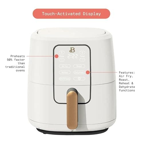 Beautiful by Drew 6-Quart Digital Air Fryer, TurboCrisp Technology, Touch-Activated Display, 1750W, 90–400°F, Dishwasher-Safe Basket thumbnail 5