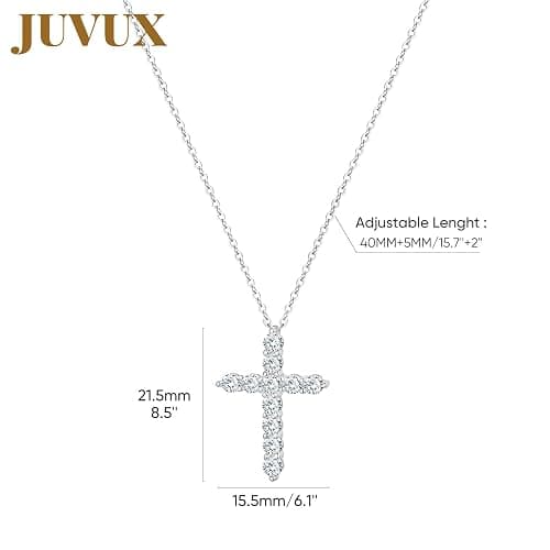 Cross Necklaces for Women 925 Sterling Silver 18K Gold Plated Cubic Zirconia Cross Pendant Necklace Simple Jesus Cross Necklace Cute Simulated Diamond Jewelry Religious Minimalist Gift thumbnail 3