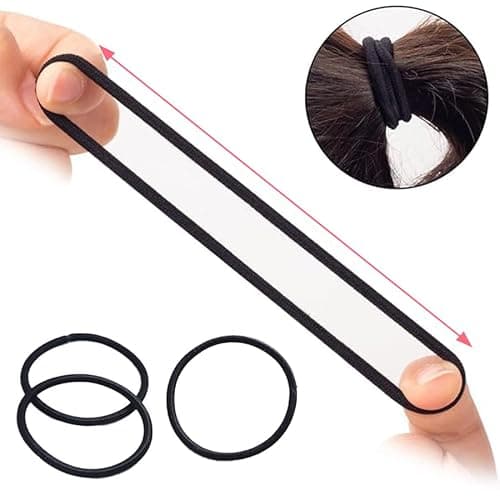 GOSICUKA 120 Pieces Black Hair Ties for Thick and Curly Hair Ponytail Holders Hair Elastic Band for Women or Men(4mm) thumbnail 3