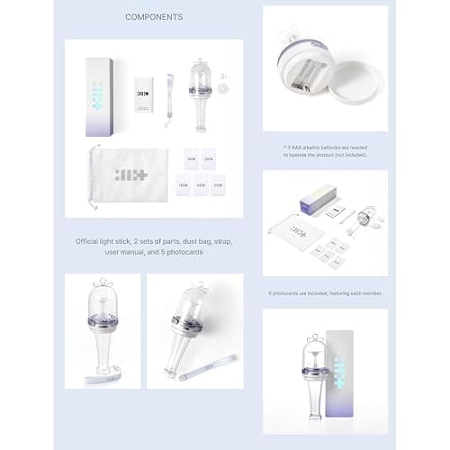 KPOP HEAVEN ILLIT Official Lightstick + 3 Extra photocards Set thumbnail 8