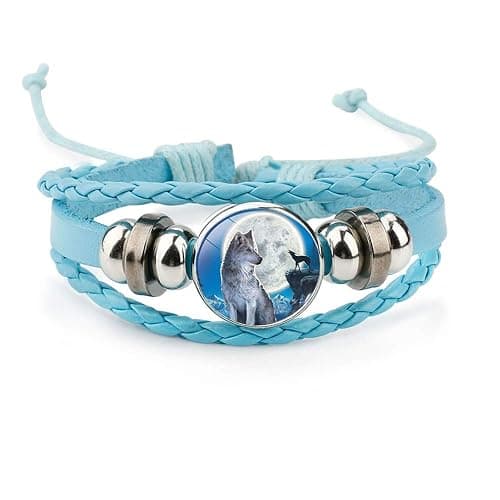 Gooey Adjustable Wolf Braided Leather Bracelet - Cute Bangle Bracelets for Women, The Pretty Gifts for Women - Image 1