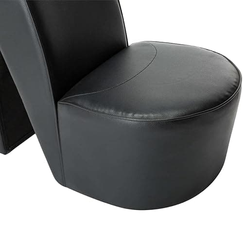 vidaXL Schuhsessel High Heel Design Sessel Stuhl Polstersessel Wohnzimmersessel Loungesessel Relaxsessel Hocker Sitzhocker Schwarz Kunstleder thumbnail 5