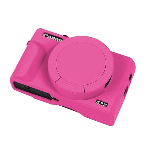 Camera Case for Canon Powershot G7 X Mark III Digital Camera, Silicone Soft Camera Case with Button Marker Removable Lens Cover Protective Body Skin for Canon G7X III DSLR Camera Rose - Image 1