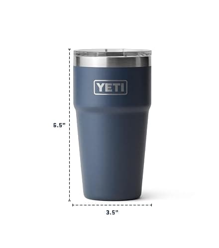 YETI Rambler Cup, Vacuum Insulated Stainless Steel Stackable Cup with Magslider Lid, White, 20 oz (591 ml) thumbnail 2