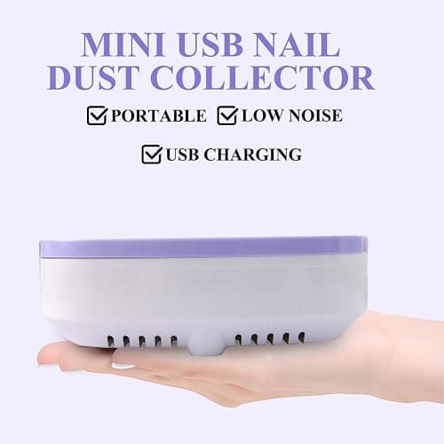 USB Mini Manicure Nail Vacuum Cleaner Strong Suction Nail Dust Collector Portable Nail Art Vacuum Dust Cleaner Extractor Fan (BLUE) thumbnail 6