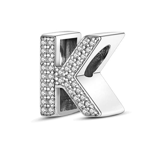 TINSLO Women 925 Sterling Silver Charms A-Z Letters Beads Pendant for Bracelets Women Fit Pandora Bracelets Hypoallergenic Beads - Image 1