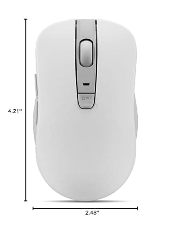 Lenovo Bluetooth Silent Mouse (WL300) - 5 Button Computer Mouse with Silent Left & Right Click – Sculpted Grip, Microsoft Swift Pair, Up to 1600 DPI (White) thumbnail 8