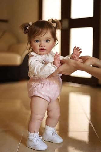 KAWAYII 26 Inch Lifelike Reborn Baby Doll Realistic Newborn Princess Girl Doll Soft Vinyl Handmade Poseable Toddler Doll Weighted Real Looking Baby Toy Gift Set for Kids Age 3+ thumbnail 2