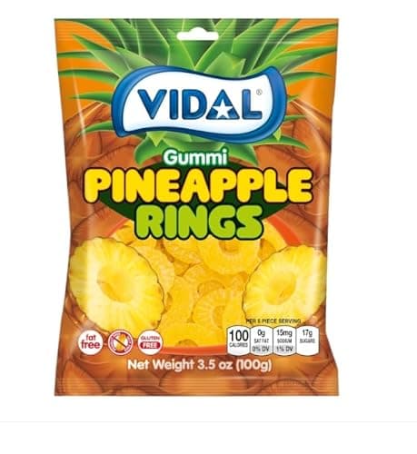 Vidal Pineapple Rings Gummi Candy, 3.5 ounce Bag - Image 1