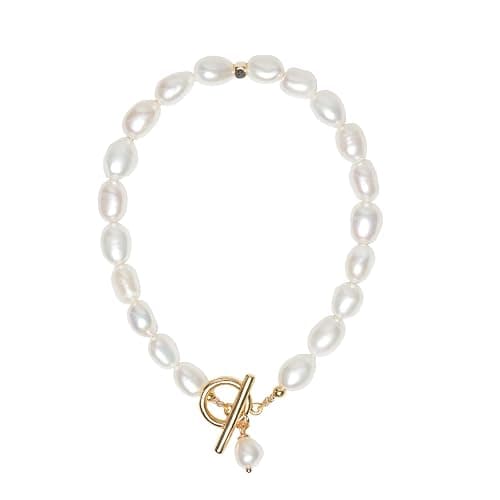 BEMDOFIG Irregular Baroque Pearl Bracelets Pearl Bangle 18K Gold Plated Buckle Freshwater Pearl Bracelets Everyday Jewelly for Women - Image 1