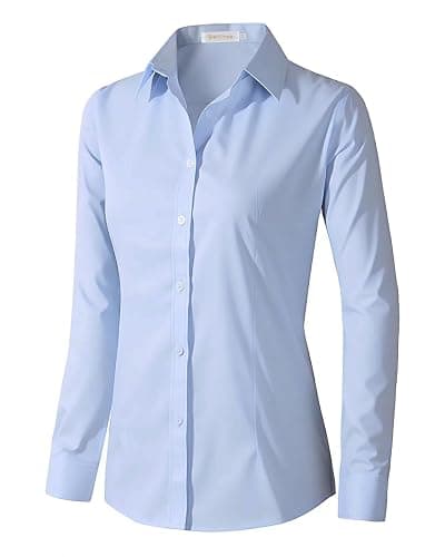 Beninos Womens Dress Shirts Long Sleeve Button Down Shirt Work Wear - Image 1