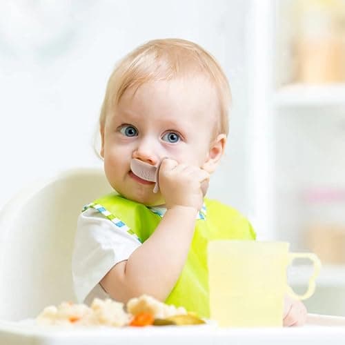 PandaEar 6 Pack Silicone Baby Spoons and Forks, Self Feeding Utensils Set | BPA Free Silicone Spoons and Forks With Choke Barrier, Soft Ergonomic Handle, Baby Led Weaning Ages 3 Months+, BPA Free, Pink thumbnail 3