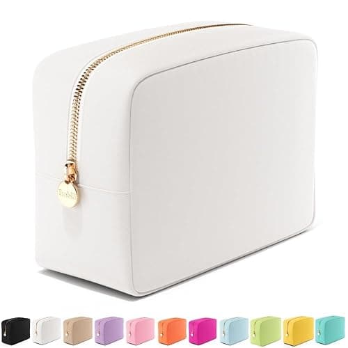 Embla Large Makeup Bag and Waterproof Nylon Travel Toiletry Bag, Large Capacity Cosmetic Zipper Pouch, White - Image 1