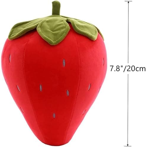 Cute Fruit Kids Pillow Stuffed Strawberry Plush Pillows Super Soft Girls Pillows Cushion Seat for Kids Toys (Red,7.8"/20cm) 1 Count (Pack of 1) thumbnail 3