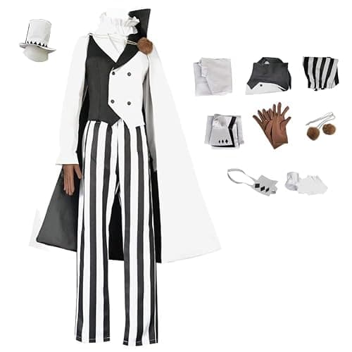 TFRVMA Nikolai Cosplay Costume Nikolai Cosplay Outfit Nikolai Uniform Cape With Wig Full Set Halloween - White - Small thumbnail 7