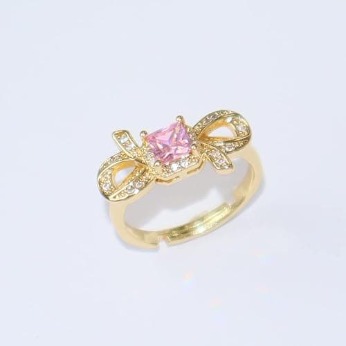 Aisza Gold-Plated Butterfly Rings - Vintage Snake Statement Rings with Cubic Zirconia for Women Adjustable Open Rings thumbnail 4