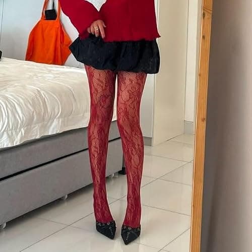 Red Lace Tights thumbnail 2