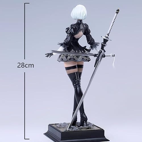 MABAIUDE 2B Figure 2B Statue - 28cm 2Byorha Figure Model Heads and Accessories Replaceable, 1/6 Scale Desktop Decoration Collectible Figurine Gifts for Fans thumbnail 2
