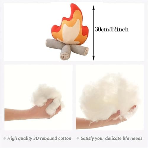 EASELR WeightedPlush Funny Campfire Plush Toys, Soft Simulation Bonfire Stuffed Plushies Doll Fake Fire Firewood Plush Pillow for Outdoor Camping Room Decor Kids Pleasantly Surprised Gifts thumbnail 2