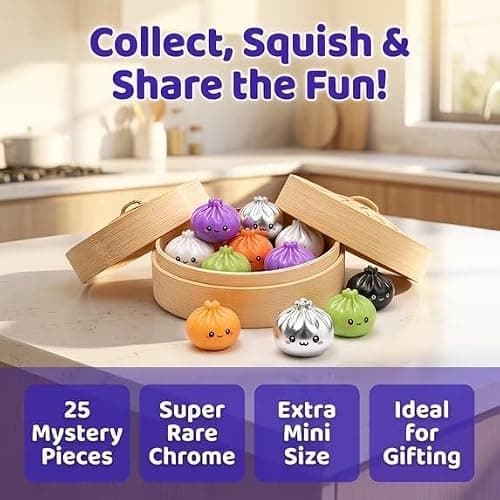 25 Pack of Extra Mini Squishy Dumplings Mini Mystery Dumpling Sets | Mystery Dumpling Squishy for Halloween Classroom Goodie Bags Party Supplies thumbnail 4
