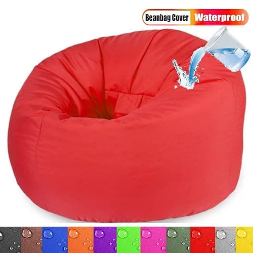 Outdoor Waterproof Bean Bag Cover (No Filler) Garden Beach Swimming Pool Floating Beanbag Pouf Chair Oxford Kids Adults(Navy,XL-D90cm-cover) thumbnail 4