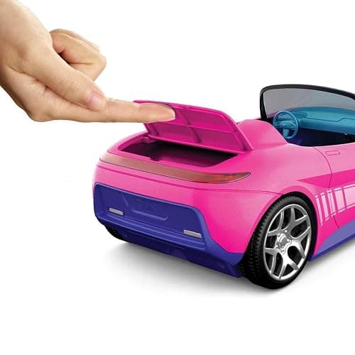 Hot Wheels Barbie RC Toy Car, Remote-Control Pink Convertible, Can Hold 2 Barbie Fashion Dolls & Trunk Opens for Storage, Sticker Sheet for Customizing thumbnail 4