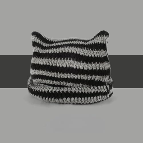 Crochet Hats for Women Cat Beanie Vintage Beanies Women Fox Hat Grunge Accessories Slouchy Beanies for Women thumbnail 6
