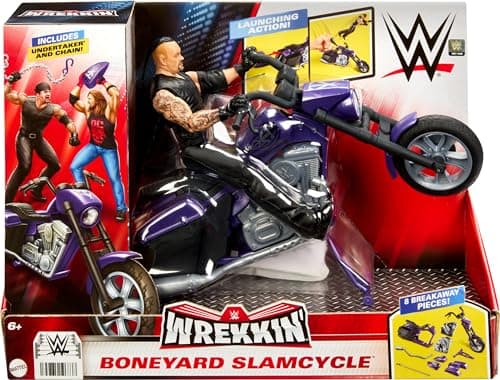 Mattel WWE Wrekkin' Slamcycle Vehicle & Figure Playset with Toy Motorcycle & Undertaker 6-inch Collectible, Launching Action & Breakaway Parts thumbnail 2