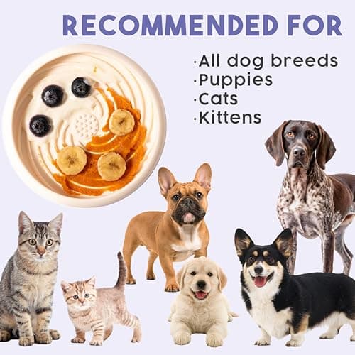 Awoo Lick Dish - Silicone Lick Mat + Slow Feeder for Cats & Small Dogs - Non-Slip Design with Suction Cups - Dishwasher Safe, Extends Mealtime, Reduces Anxiety (Almond) thumbnail 9