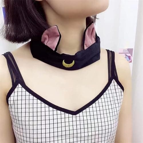 Ziper Cute Cat Usagi Moon Cosmetic Hairband shower headband (Black) thumbnail 4