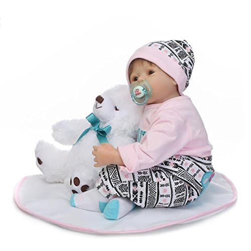 Reborn Dolls Baby Clothes Pink Outfits for 20"- 22" Reborn Doll Girl Baby Clothing Sets thumbnail 2
