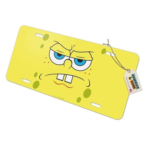 GRAPHICS & MORE Spongebob Angry Face Novelty Metal Vanity Tag License Plate - Image 1