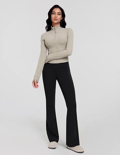 HeyNuts Mellow Flare Leggings 29"/30.5"/32.5"/34.5", High Waisted Tummy Control Wide Leg Bootcut Yoga Pants Lounge Soft thumbnail 5