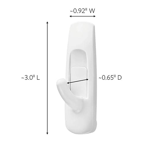Command Medium Utility Hooks, 20 Hooks and 24 Command Strips, Damage Free Hanging Wall Hooks with Adhesive Strips, No Tools Adhesive Hooks for Hanging, Organization and Storage, Holds up to 3 lb - 20 Hooks thumbnail 2