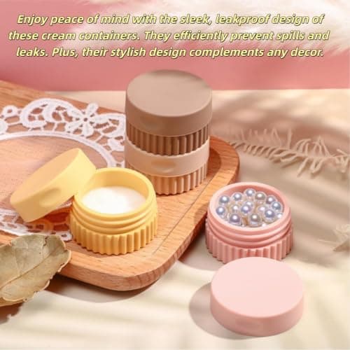 Faxhidjj 4 Pcs Travel Toiletry Containers, Silicone Cream Jars with Lid for Cosmetic, Body, Hand, and Skin Creams,20ml 0.68 oz (four colors) thumbnail 6