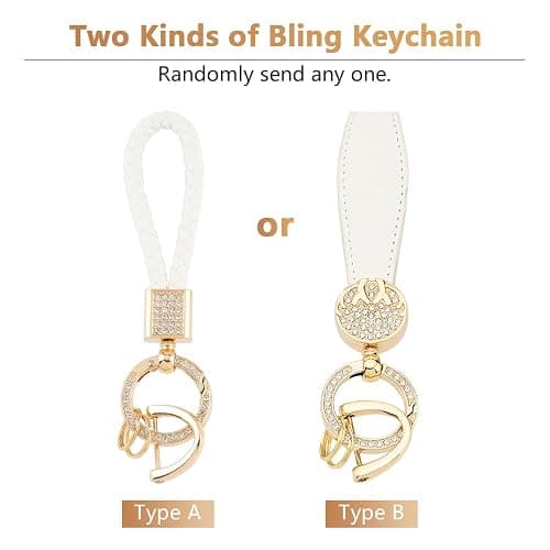 PIFOOG Key Fob Cover for Kia Optima Soul Sportage Sorento Forte Rio Niro Accessories Bling Keychain Soft TPU Car Keys Case Shell 4 Buttons Protector Girly Women Cute White Gold thumbnail 2