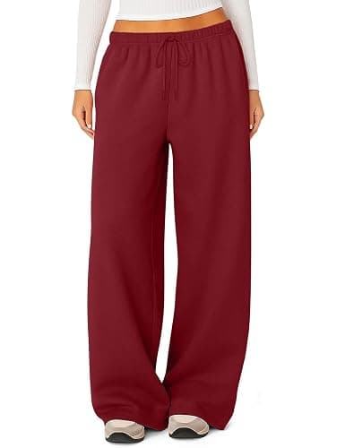 HeSaYep Women's Fleece Lined Sweatpants Winter Warm Wide Leg Sweat Pants Baggy Casual Pants with Pockets - Image 1