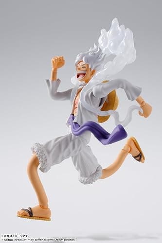 TAMASHII NATIONS - One Piece - Monkey D. Luffy -GEAR5- S.H.Figuarts Action Figure | One Piece 6 Inch Action Figure S.H. Figuarts - Monkey D Luffy Gear5 Reissue thumbnail 5