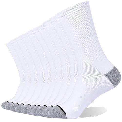 EnerWear 10P Pack Unisex Cotton Moisture Wicking Cushion Crew Socks - Image 1