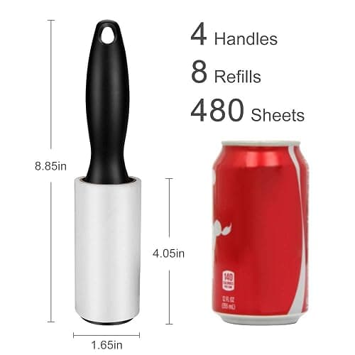 480 Sheet Extra Sticky Lint Roller - Pet Hair Remover for Clothes - 4 Handles + 8 Refills Pack thumbnail 3