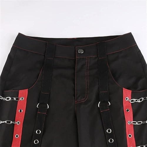 MAEHARRT Women Y2k Pants Goth Punk Emo Baggy Bell Bottom Jeans Y2k Wide Leg Harajuku Grunge Pants Hip Hop Clothes Black thumbnail 8