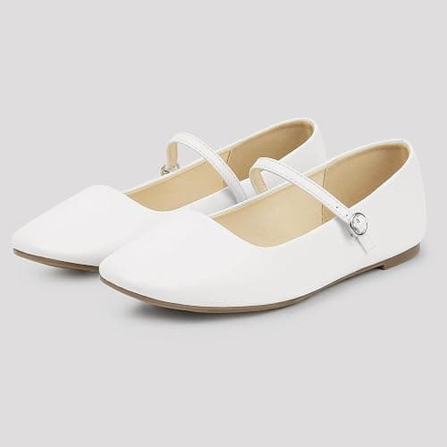 MUSSHOE Womens Ballet Mary Jane Flats Shoes Adjustable Strap Comfortable Square Closed Toe Versatile Chic Footwear with Latex Insole thumbnail 8