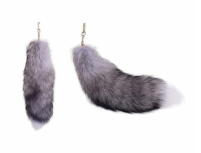 GorinsKani 3 Pcs Fluffy false Tail Cosplay Tail Handbag Keychain Costume for Kids Adult Hook pendant thumbnail 3