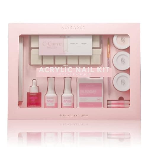 Kiara Sky 14 Piece Acrylic Nail Starter Kit (Includes EMA Monomer, Top Coat, Primer) - Image 1