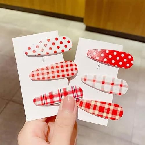 Lemeilleur 12 PCs (6 Pairs) 2.1 Inches, Retro Hair Clips Non Slip Vintage Snap Barrettes Hair Accessories Polka Dot Hair Pins for Girls Toddlers Kids thumbnail 3