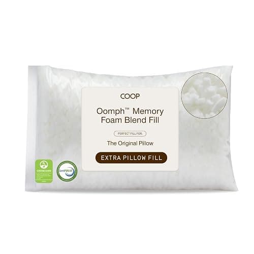 Coop Home Goods Extra Oomph Fill, Cross-Cut Memory Foam, Medium Density Pillow Fill, Extra Fill Bag, Refill to Customize Your Premium Adjustable Pillow, GREENGUARD Gold and CertiPUR-US Certified - Image 1